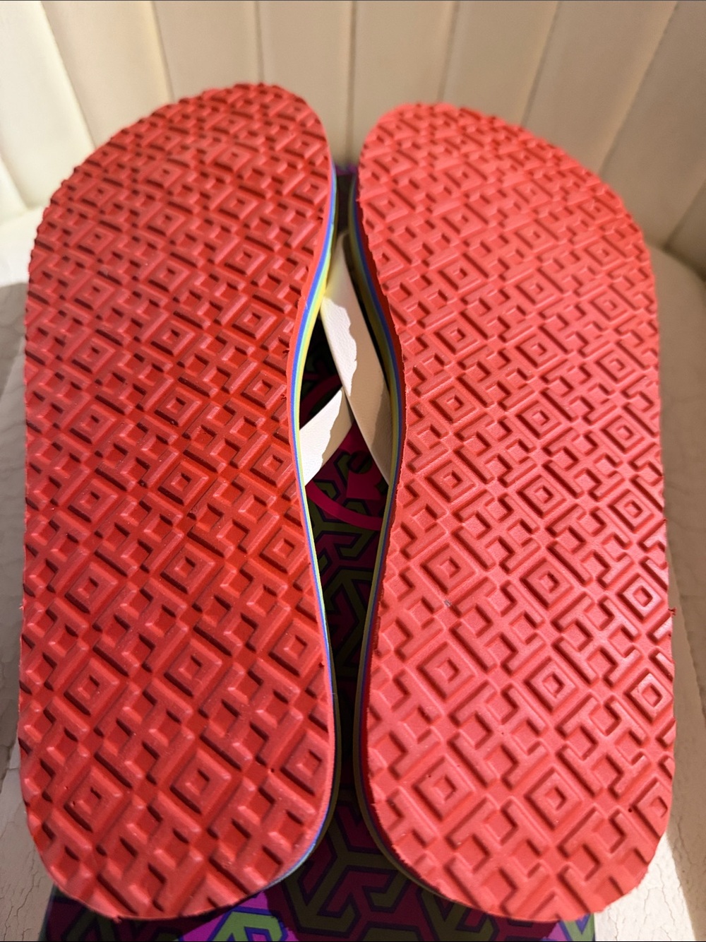 🦋 Tory Burch Minnie Flip Flop - Ivory Multi 7 🦋 - Picture 7 of 9